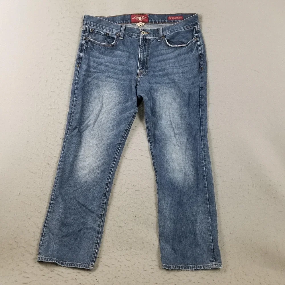 Lucky Brand 361 Vintage Straight Jeans Mens 36x30 Blue Medium Wash‎ Denim Pants